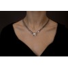 Ancient Greek silver Necklace with mother of pearl  - ΚΟ025ΚΟ003.31.7.GR